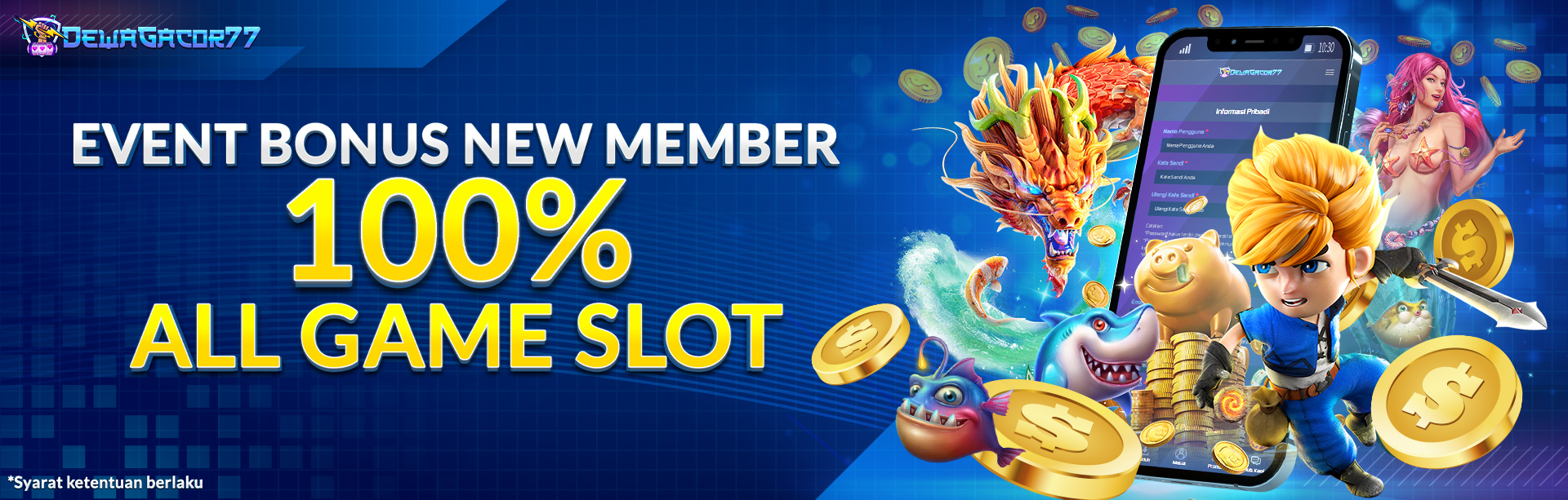 WELCOME BONUS SLOT 100%