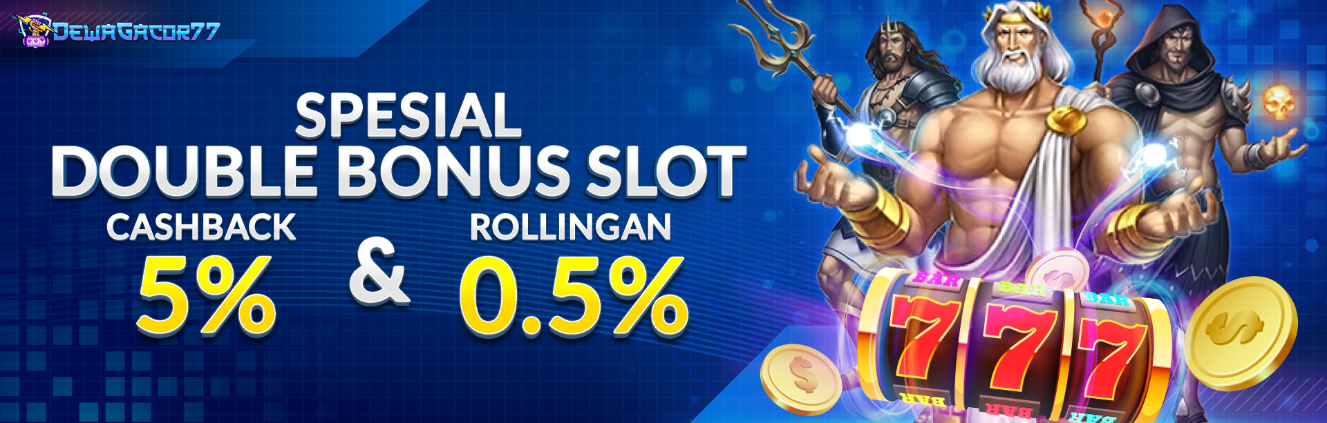 BONUS ROLLINGAN SLOT 0,5% & CB 5%